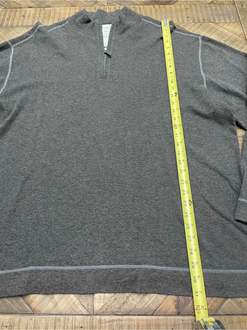 Tommy Bahama Men’s XXL Tobago Bay 1/4 Zip Pullover Sweatshirt Charcoal Gray
